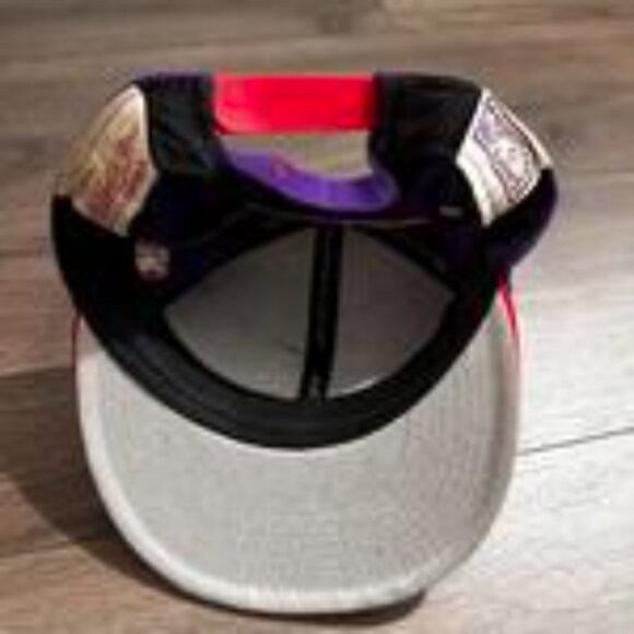 Mitchell & Ness Toronto Raptors Snapback Hat Purple Red Vintage - Picture 5 of 6